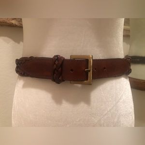Jaeger hand made/plaited leather belt vintage made in UK